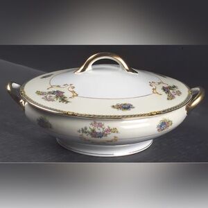 Vintage Noritake Romance Round Covered Vegetable Dish
